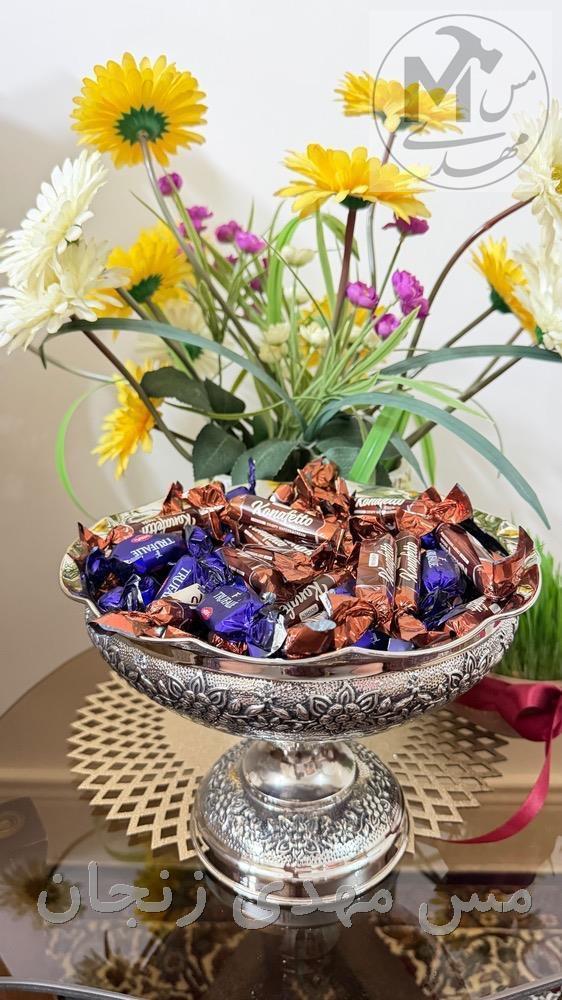شکلات خوری گلبرگ کروم قطر 18 سانتی 