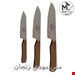  ست چاقو 3 پارچه حیدری زنجان دسته چوبی 