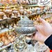 قندان مسی صفینه ای 3 پایه کروم 