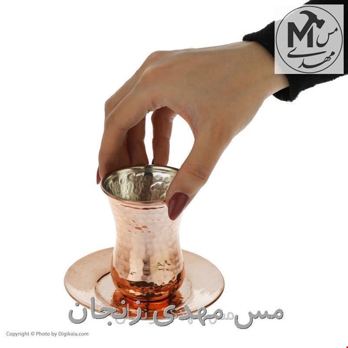 استکان و نعلبکی مسی مس زنجان کد 004