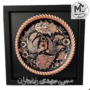 تابلو گل و بلبل مسی نانو