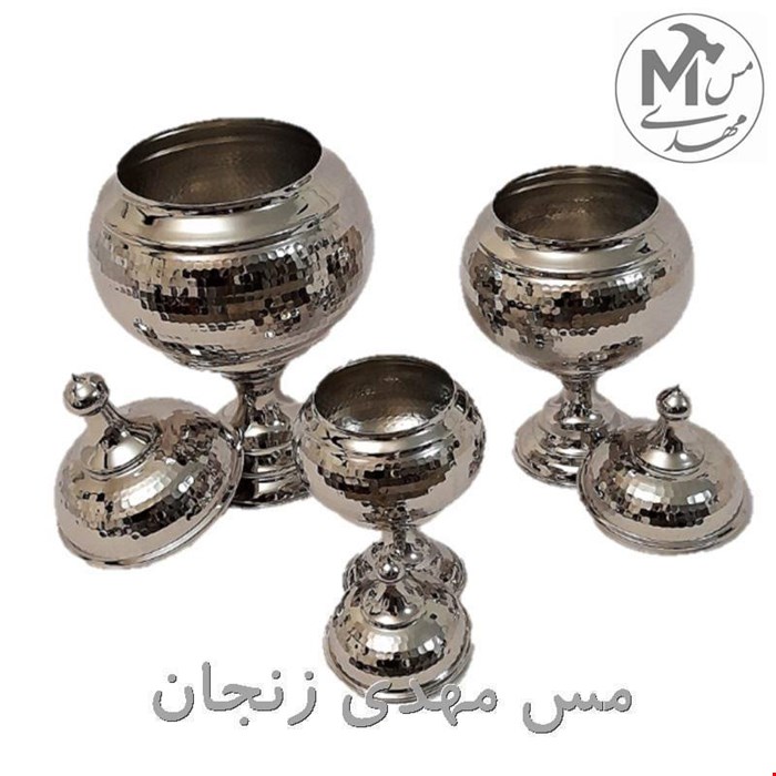 شکلات خوری مسی فضلی زنجان طرح خمره ای کروم