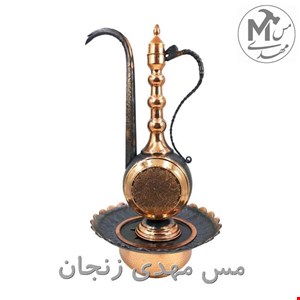 آفتابه و لگن مسی مدل سیاه قلم زنجان