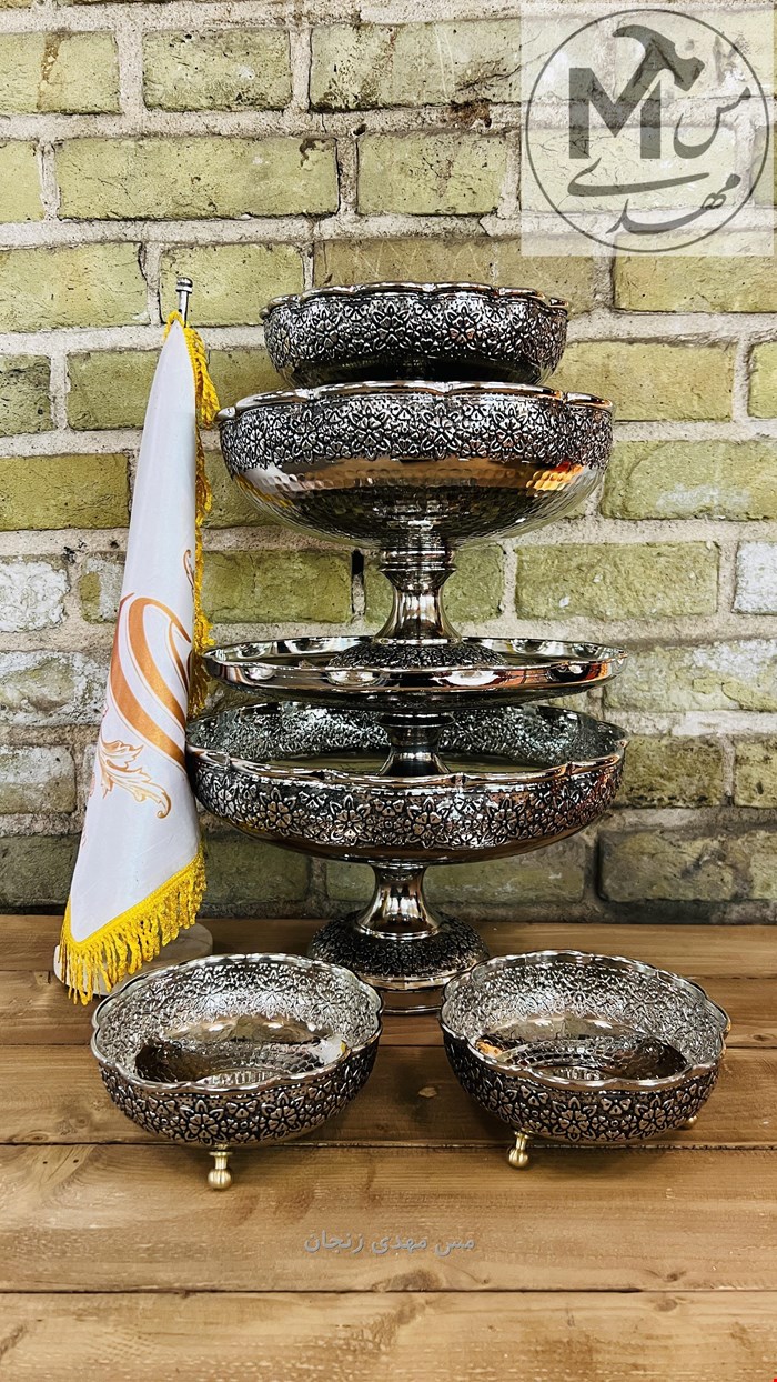 ست پذیرایی رز زنجان کروم 4تیکه (نیلوفر)