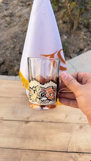 لیوان مسی نقره کوب