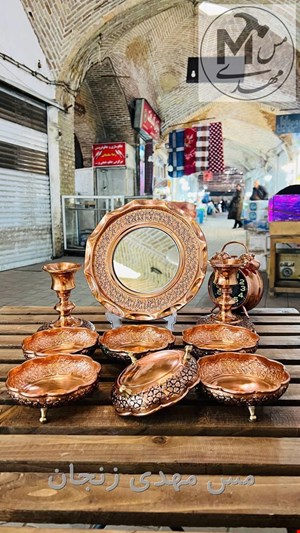 ست کامل اینه و شعمدان دیبا گل
