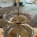 شیرینی خوری مسی کروم 2 طبقه گلبرگ