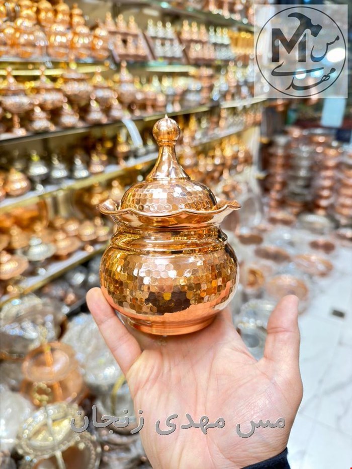 قندان مسی چکشی بزرگ 