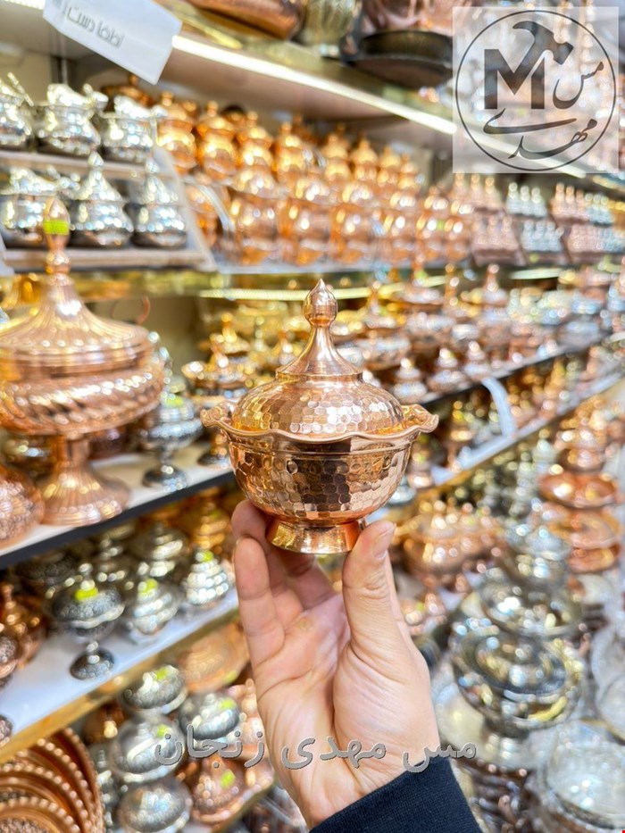قندان مس زنجان  لاله چکشی نانو بدون سیاهی 