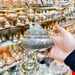 قندان مسی صفینه ای 3 پایه کروم 