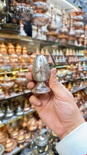 نمکدان مسی تخم مرغی تراش نانو شده 