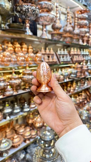نمکدان مسی تخم مرغی تراش نانو شده 